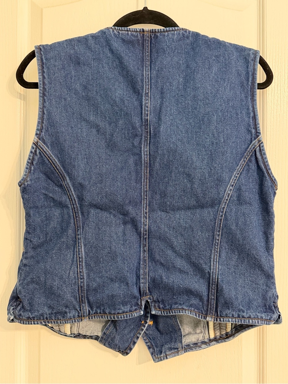 Poetic License Vintage Dark Blue Cotton Denim Vest L - Picture 2 of 10